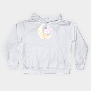 Galactic Pastel Bunny Ice Cream Cone Kids Hoodie